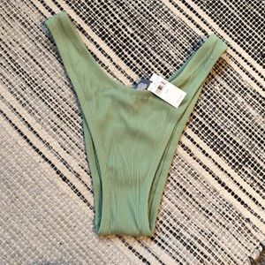 NWT high rise ultra cheeky ribbed swim bottoms